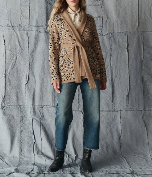 The Bandana Riding Cardigan - Camel